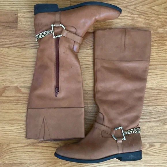 Lauren Ralph Lauren Jacqui Chain Leather Riding Boot. - Picture 3 of 14